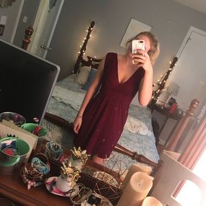 Loft V-Neck Mini Dress